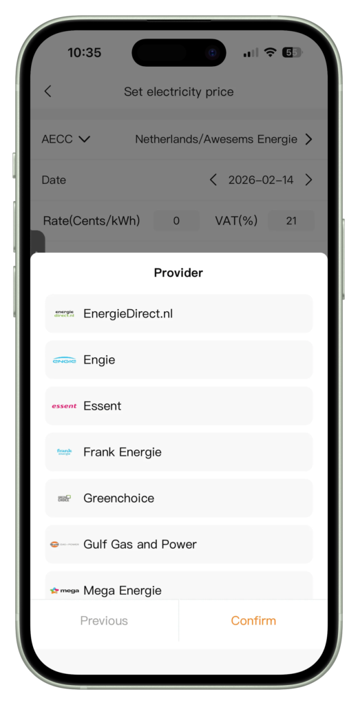 Lunergy app dynamisch tarief