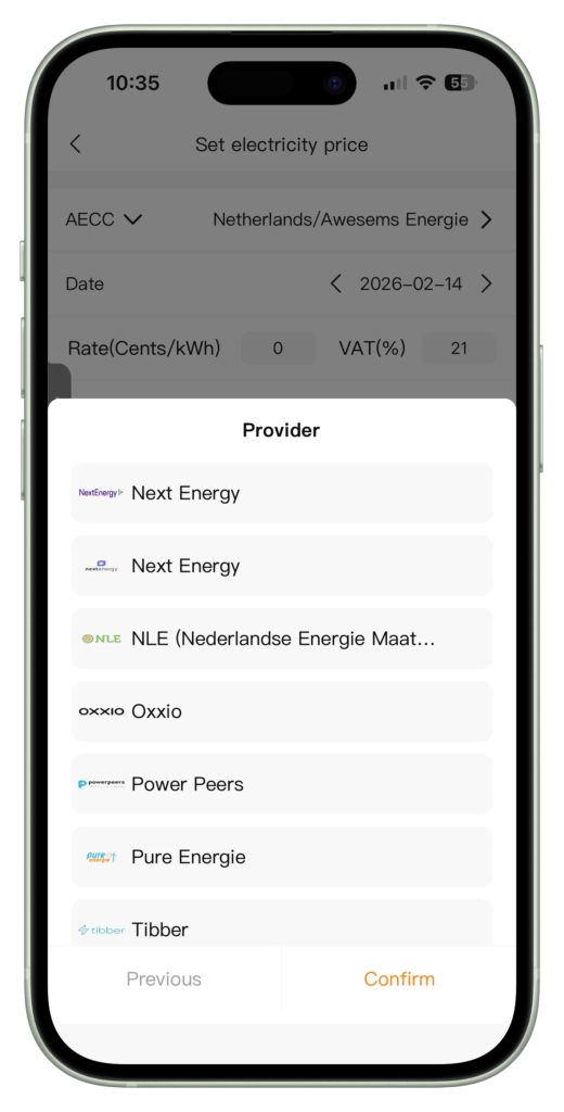 Lunergy app dynamisch tarief