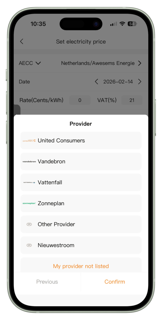 Lunergy app dynamisch tarief