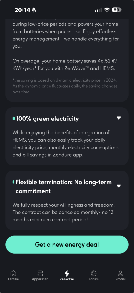 Zendure dynamisch energiecontract, ook straks voor Nederlandse markt.