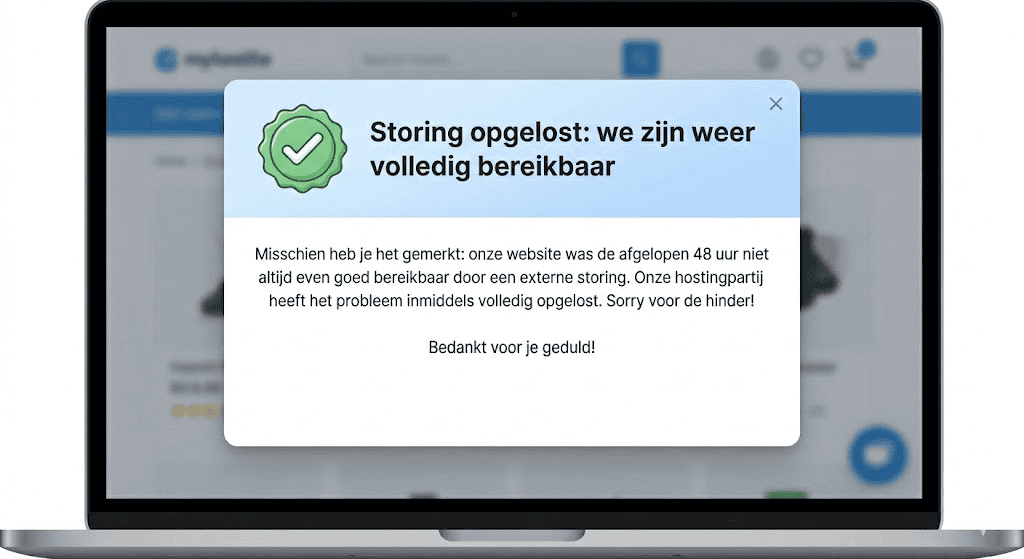 Verminderde bereikbaarheid website