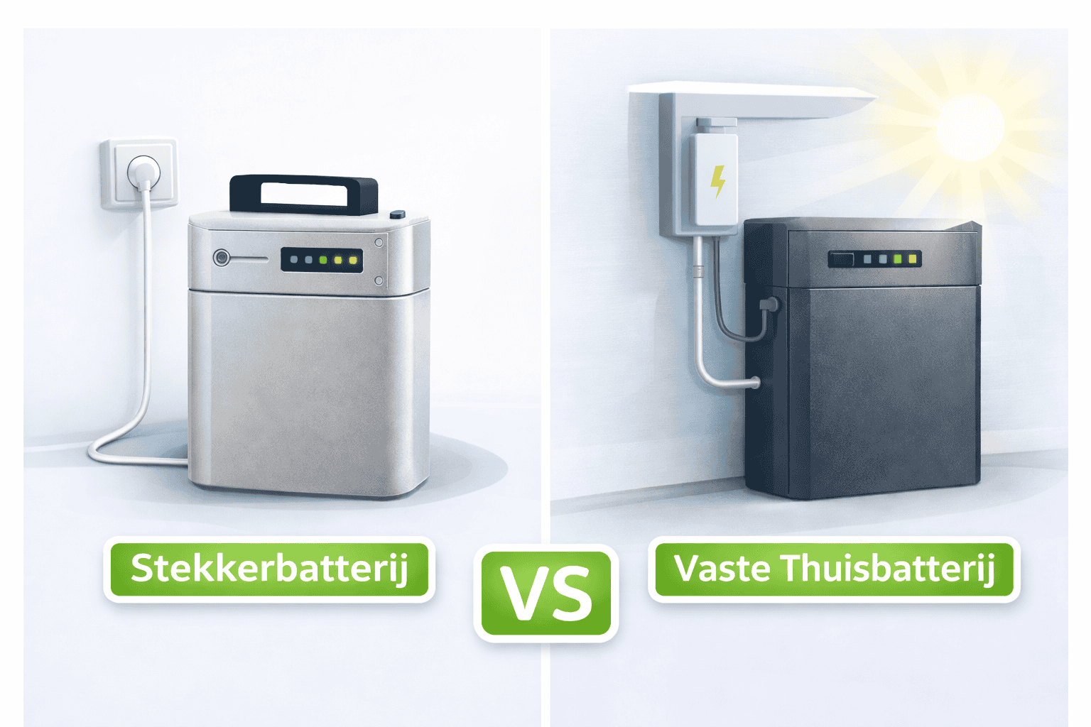 Stekkerbatterij of Vaste Thuisbatterij?