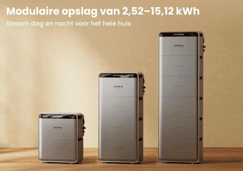 Modulaire Jackery SolarVault 3 Pro Max AC stekkerbatterij, van 2,52 kWh tot 15,12 kWh