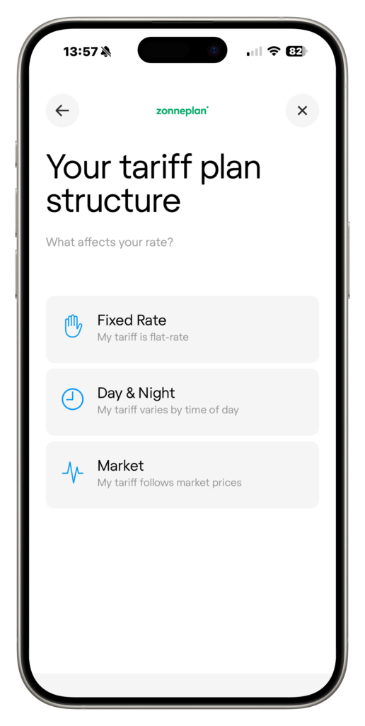 Dynamische contract modus, keuze tarief (tariefmodus) Jackery SolarVault
