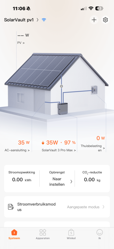Micro-omvormer laadt de SolarVault 3 Pro Max AC op