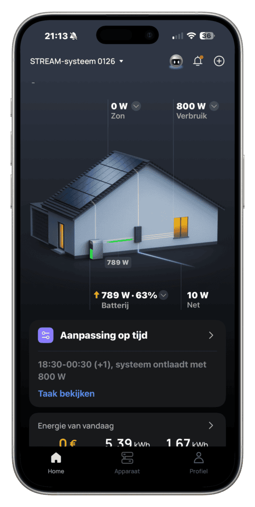 Screenshots aangepaste modus EcoFlow Stream AC 5000