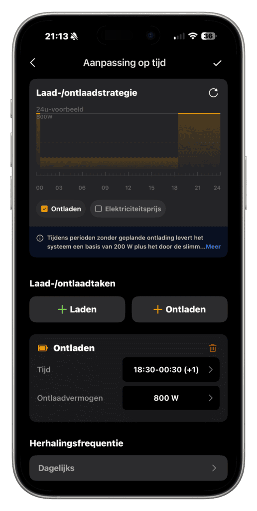 Screenshots aangepaste modus EcoFlow Stream AC 5000