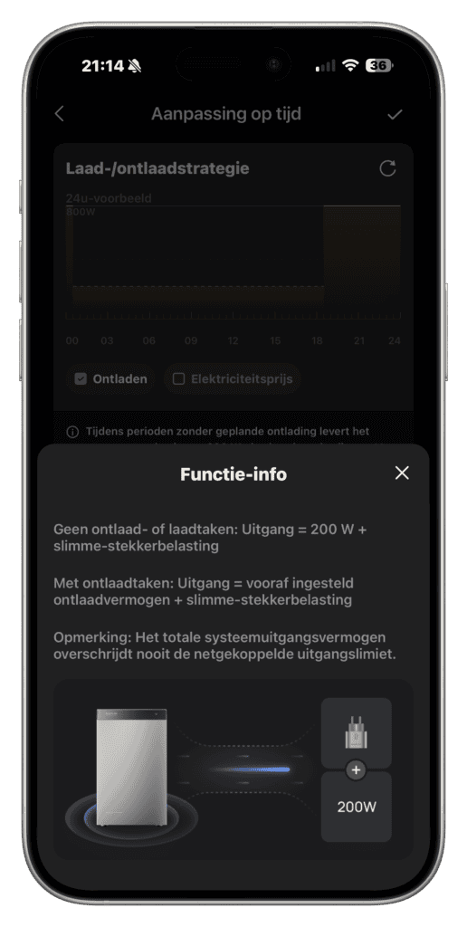 Screenshots aangepaste modus EcoFlow Stream AC 5000