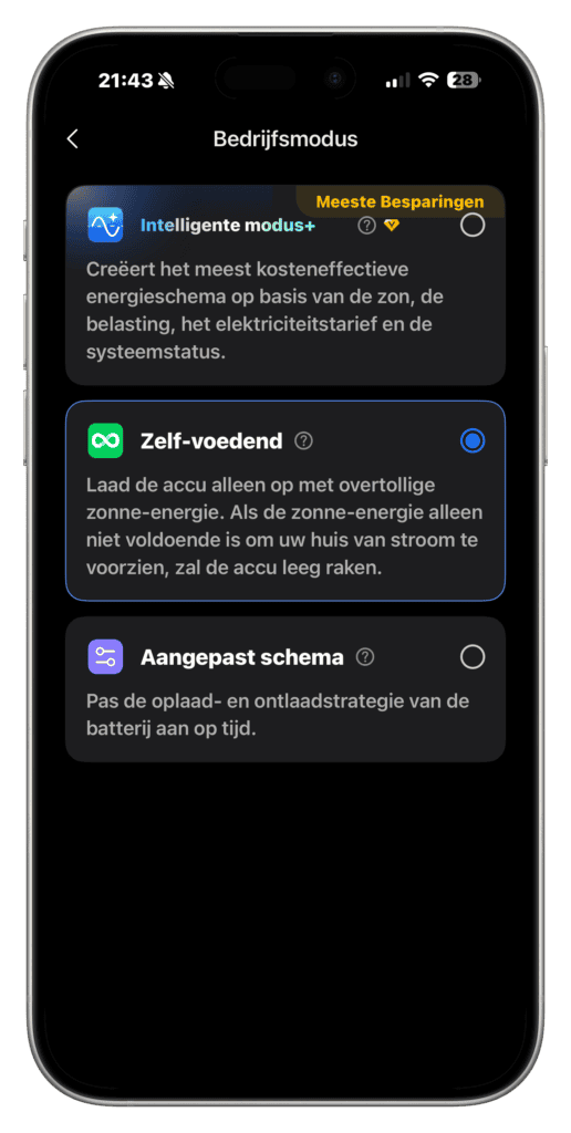 EcoFlow Stream AC 5000 Intelligente modus screenshot
