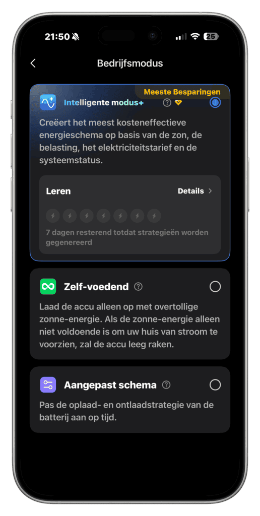 EcoFlow Stream AC 5000 Intelligente modus screenshot