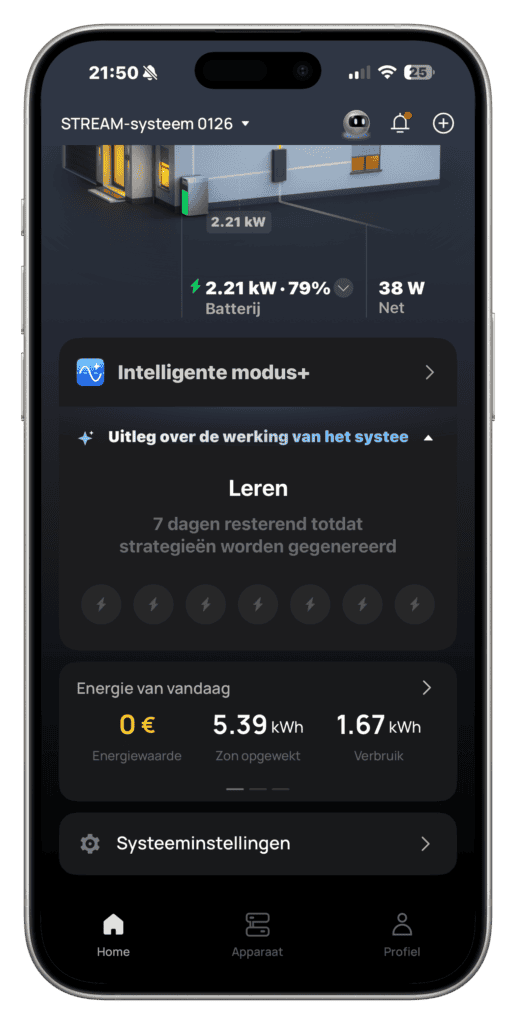 EcoFlow Stream AC 5000 Intelligente modus screenshot