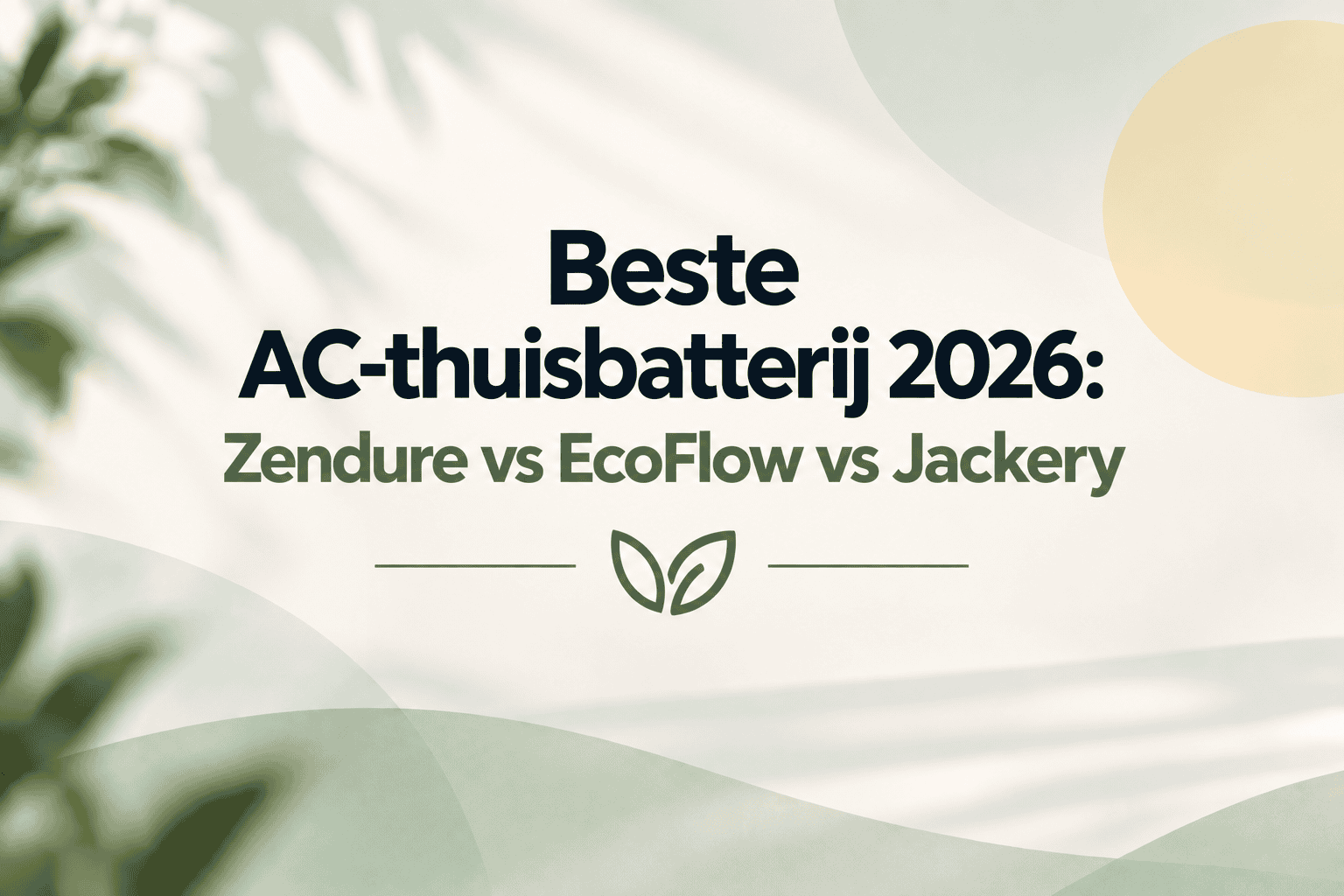 Beste ac thuisbatterij 2026: Zendure vs Ecoflow vs Jackery