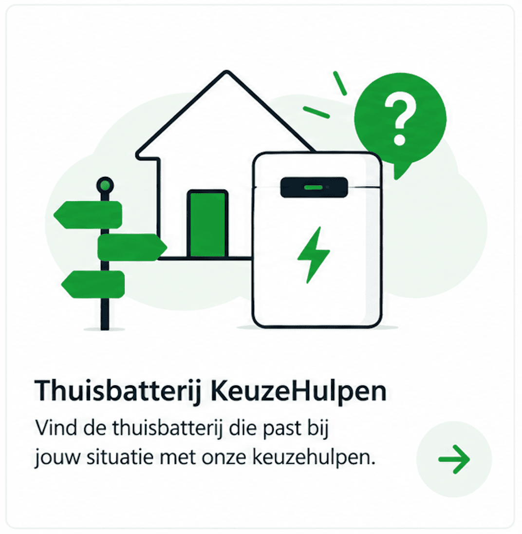 Thuisbatterij KeuzeHulpen: database met reviews, prijsvergelijkingen, kWh grootte bepaler enz
