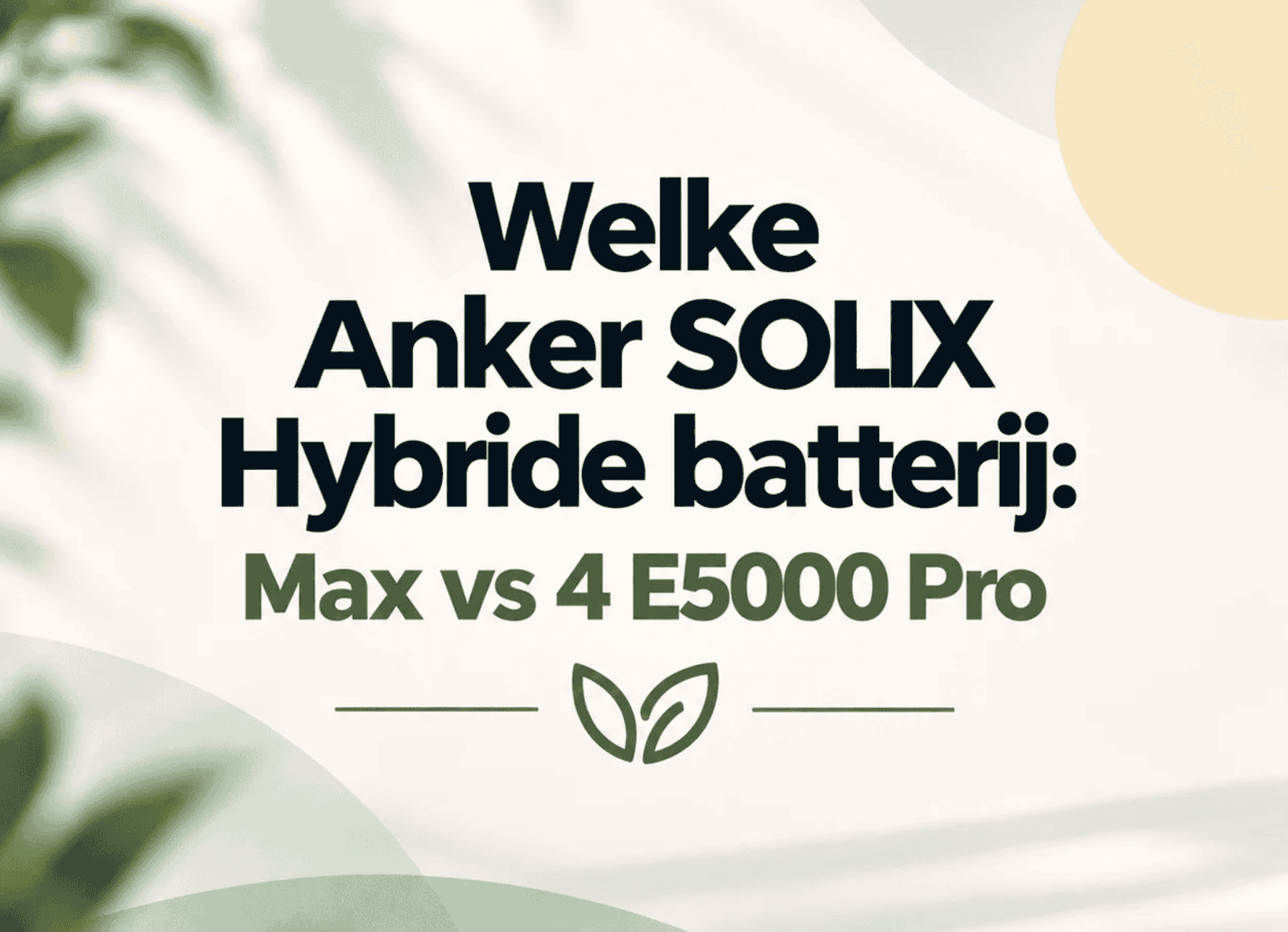 Welke Anker SOLIX Hybride batterij